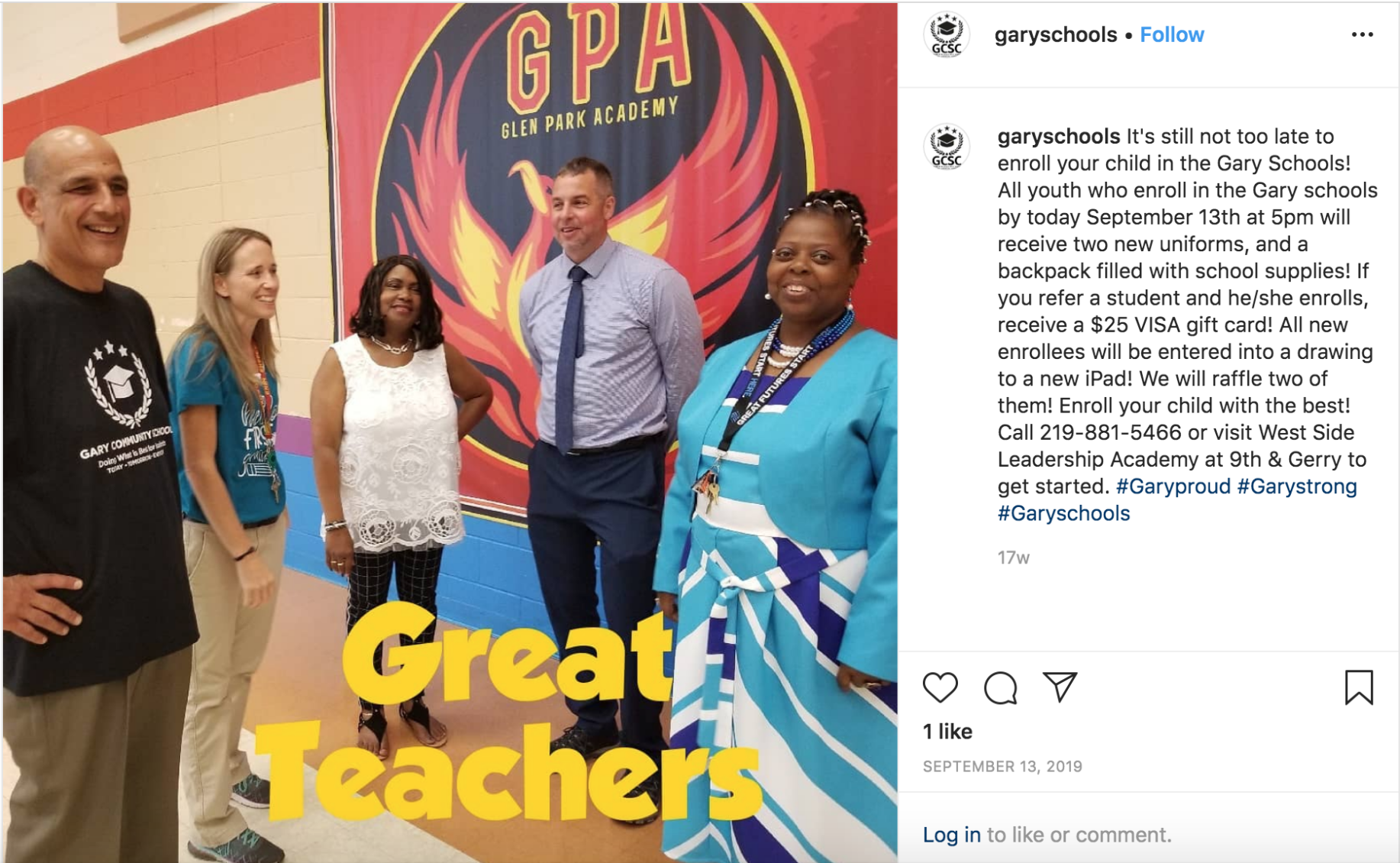 Gary schools fall 2019 enrollment